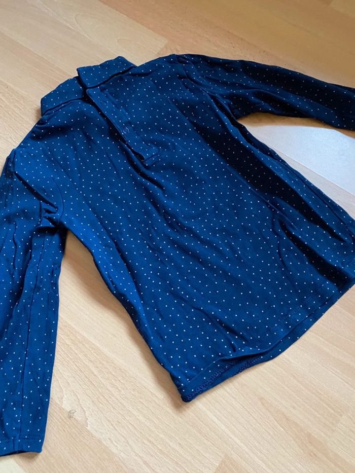 Pull col roulé marine à pois blancs Kiabi Taille 5 ans - photo numéro 2