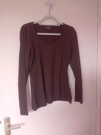 Tee shirt manches longues marron