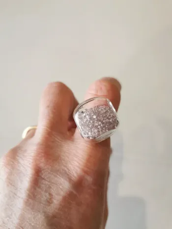 Bague transparente cristaux
