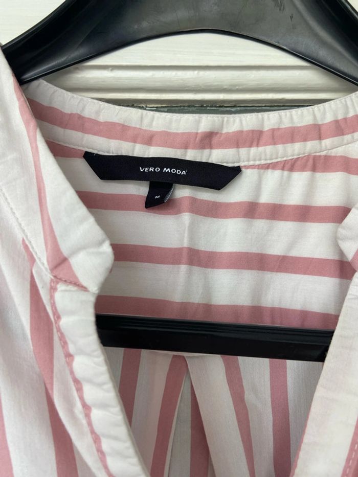 Blouse sans manches à lignes rose - photo numéro 2