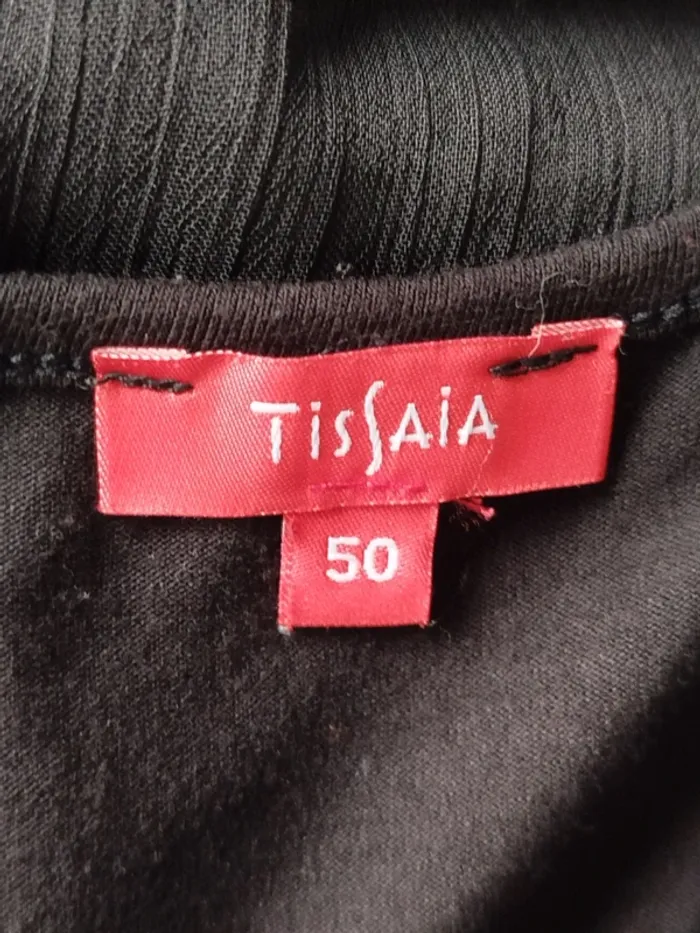 Jolie robe noire bi-matière Tissaia taille 50 - photo numéro 4