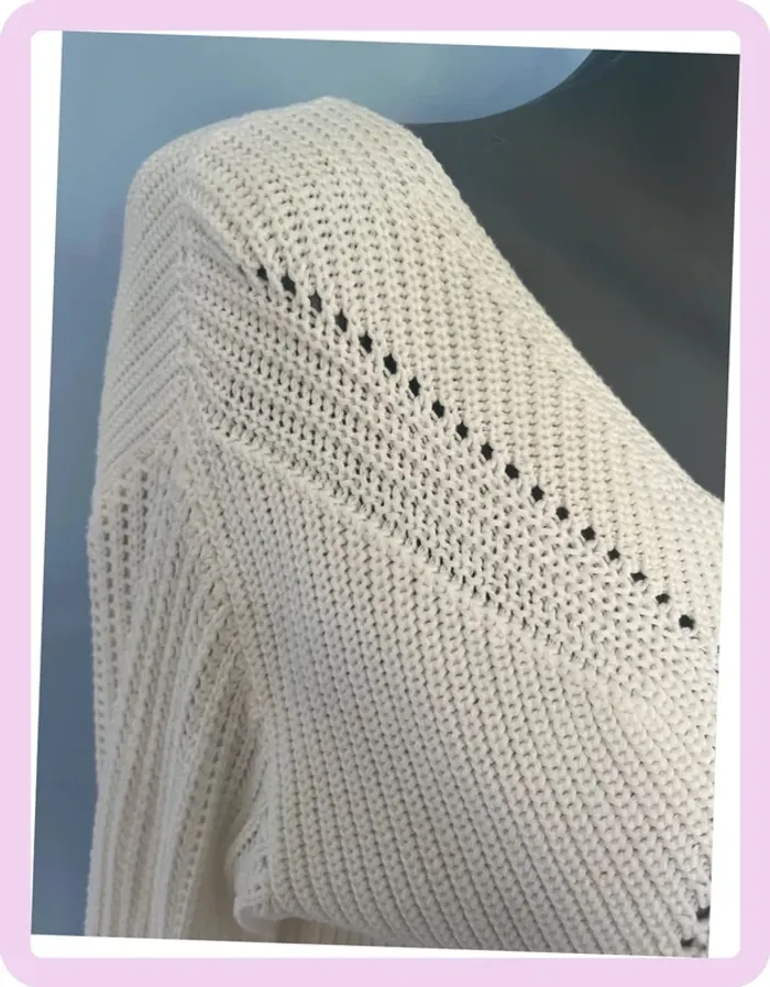 Pull maille blanc Comptoir des Cotonniers – Taille XL – Partiellement transparent & léger - photo numéro 2