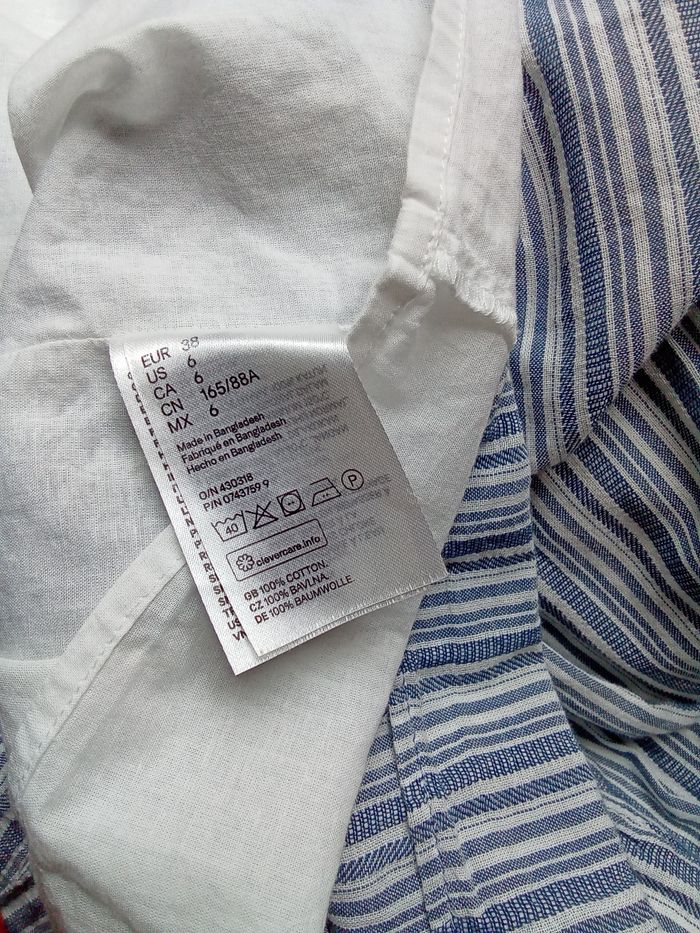 Robe doublée rayée bleu et blanc H&M taille 38 - photo numéro 7