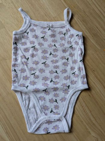 Body sans manche - 9M - fleurs violettes 