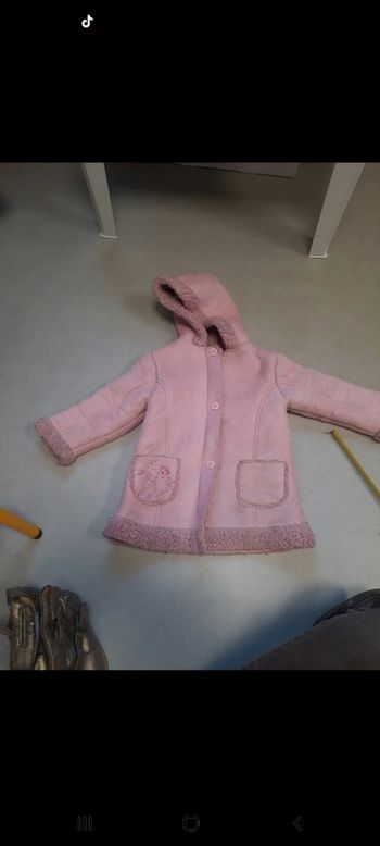 Manteau rose  moumoute