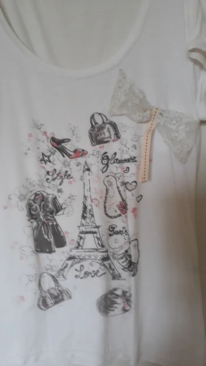 Tee shirt ivoire style glamour - photo numéro 2