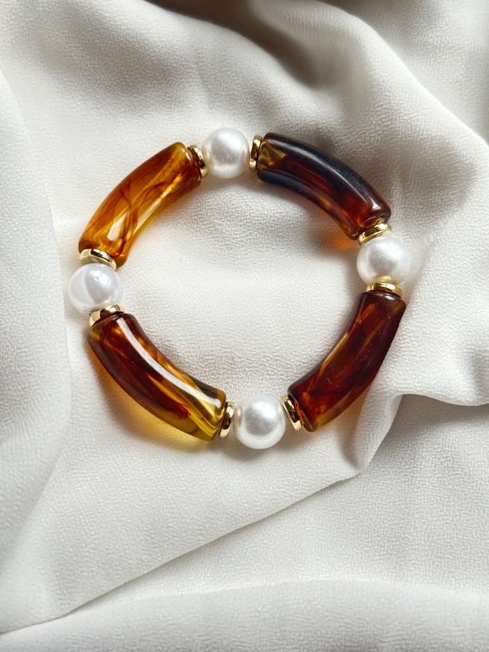 Bracelet élastique couleur ambre - photo numéro 2