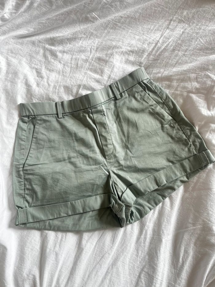 Short taille haute uniqlo léger turquoise