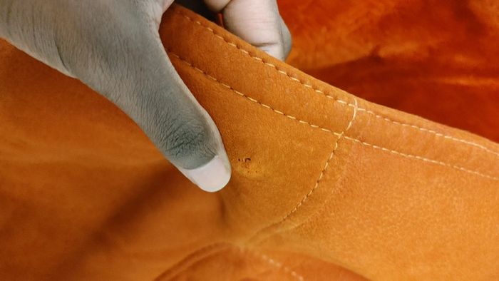 Beau manteau vintage orange foncé peau de mouton retourné shearling montone sheepskin - photo numéro 9