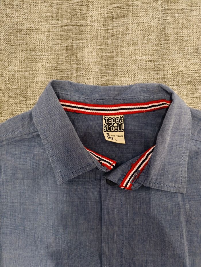 Chemise tape à l'oeil 5 ans bleu blanc rouge - photo numéro 2
