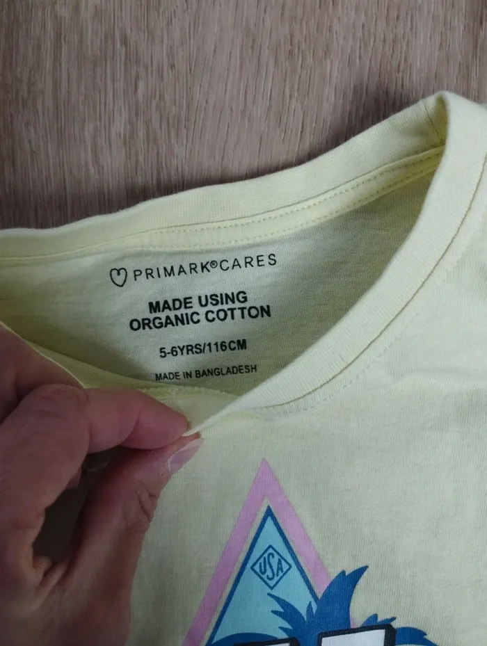 Tee shirt jaune manches courtes Primark 6 ans - photo numéro 3