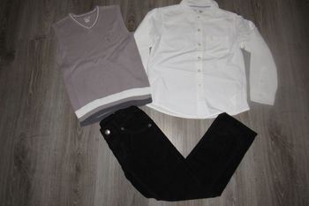 ENSEMBLE 3 PIÈCES GARÇON : CHEMISE + PULL + PANTALON - ORCHESTRA - 8 ANS - n°02