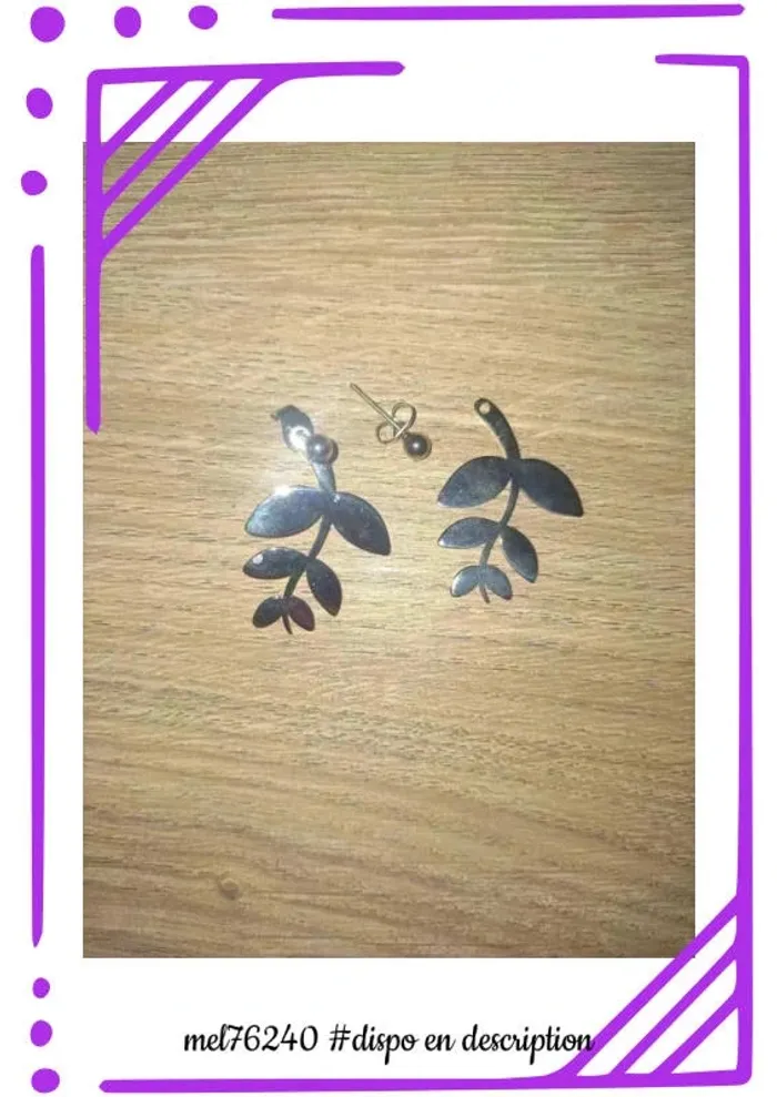 Boucle d'oreille feuille