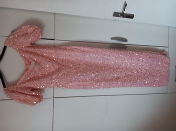 Robe Longue rose strass  Taille L