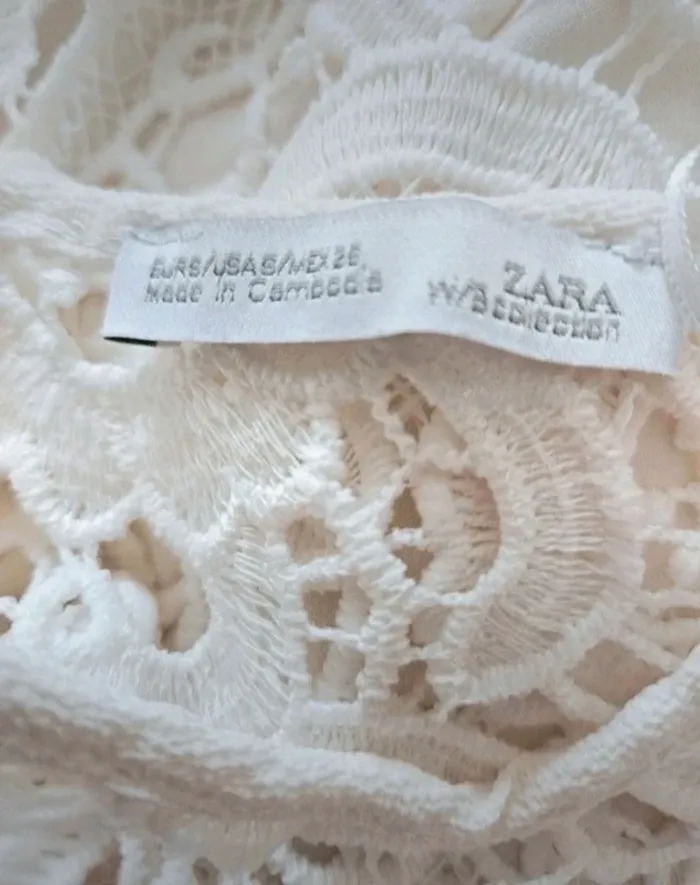 Combishort blanc dentelle Zara Taille S - photo numéro 6