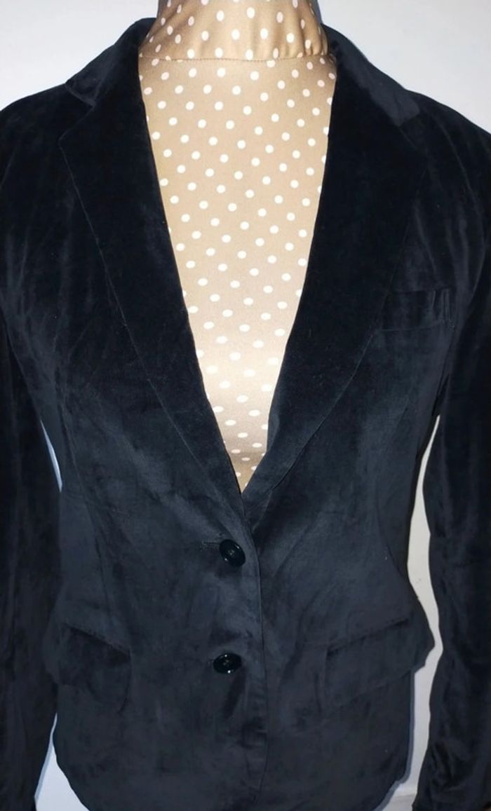 Veste femme noire vintage Grand Tier en coton, taille M, excellent état - photo numéro 4