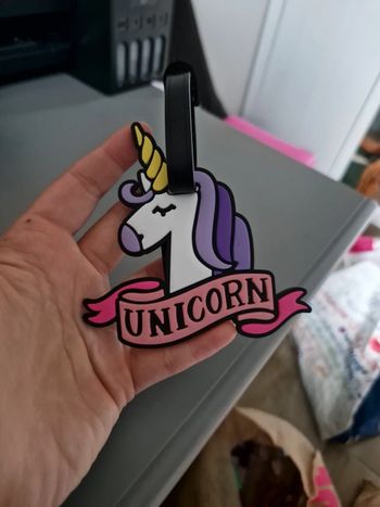 Étiquette de valise bagage licorne