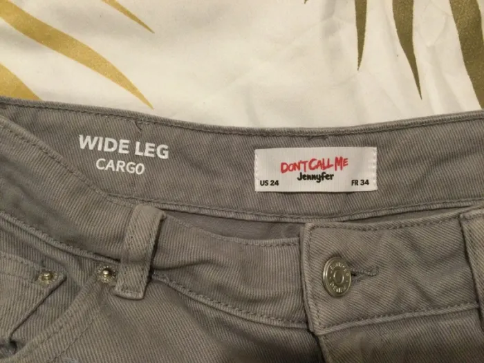Jean cargo wide leg gris T34 - photo numéro 4