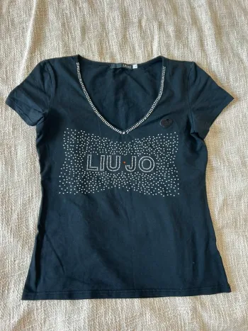 T-shirt noir à strass Liu Jo – Taille L