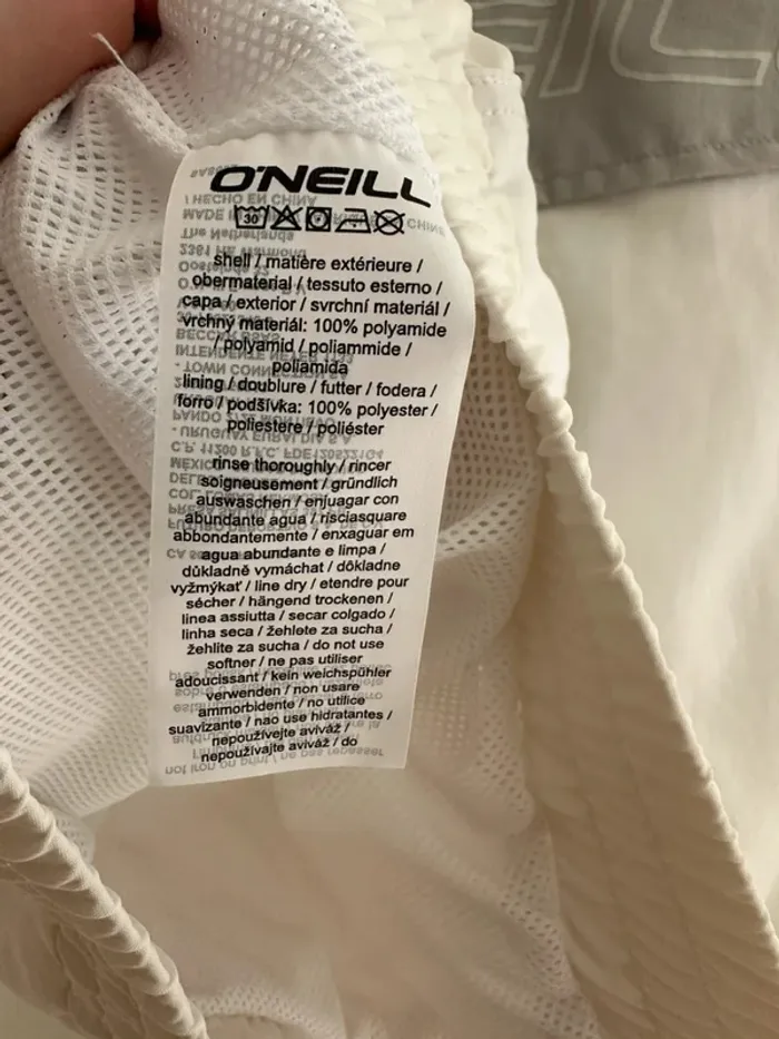 Veste coupe-vent O’Neill L – vintage, Style streetwear blanc & gris, état top - photo numéro 5