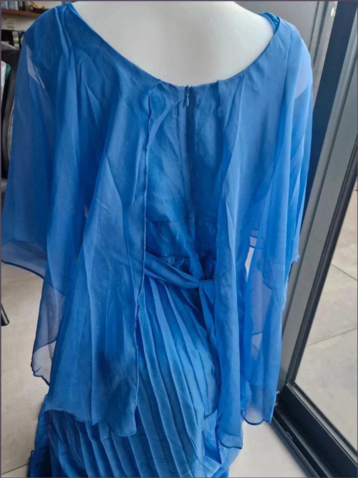 Robe habillée pour mariage ou baptême - bleu - Taille 2XL - Aumora - photo numéro 6