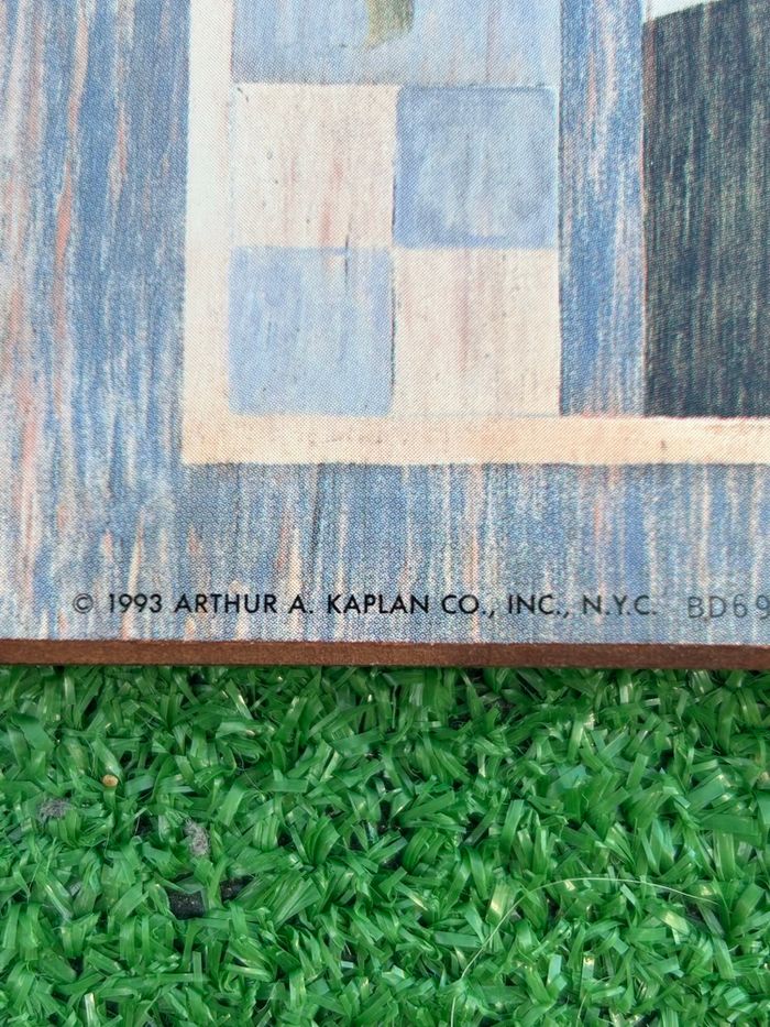 Plaque déco vintage ARTHUR A. KAPLAN 1993 – bois 18 x 12,5 cm – ferme américaine - photo numéro 2