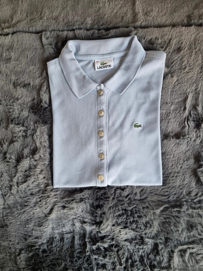 Polo manches courtes Lacoste bleu – Taille XS / 34 Femme