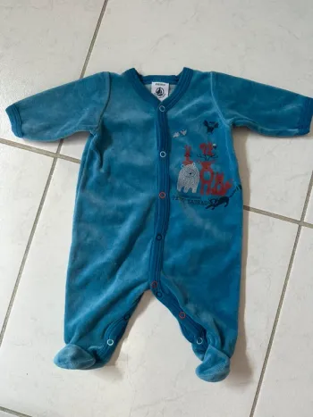 Pyjama velours naissance