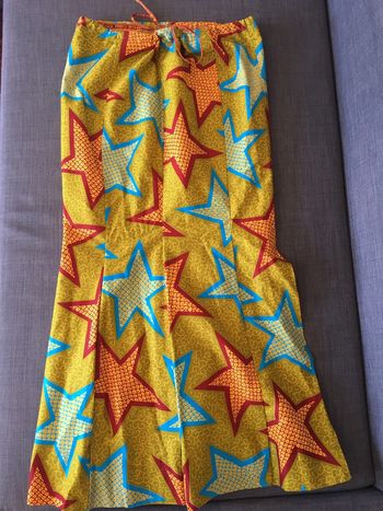 Jupe longue africaine verte motif étoile taille 38
