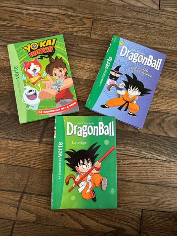 Lot 3 livres dragon ball et yokai