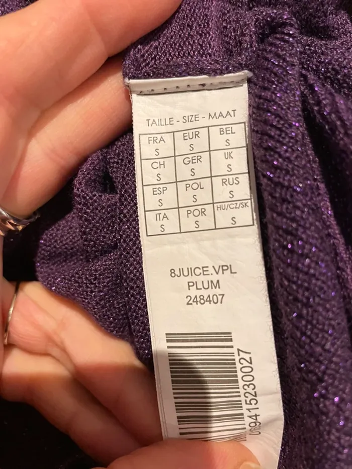 Jolie pull violet à paillettes Mim taille S - 36 - photo numéro 8