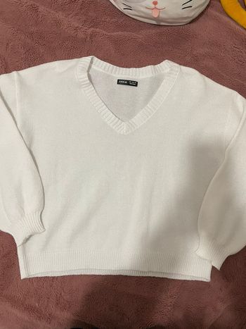 Pull col v blanc