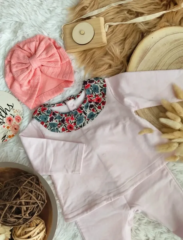 Ensemble 3 pièces liberty et turban Jacadi fille 6 mois 🎀 - photo numéro 3