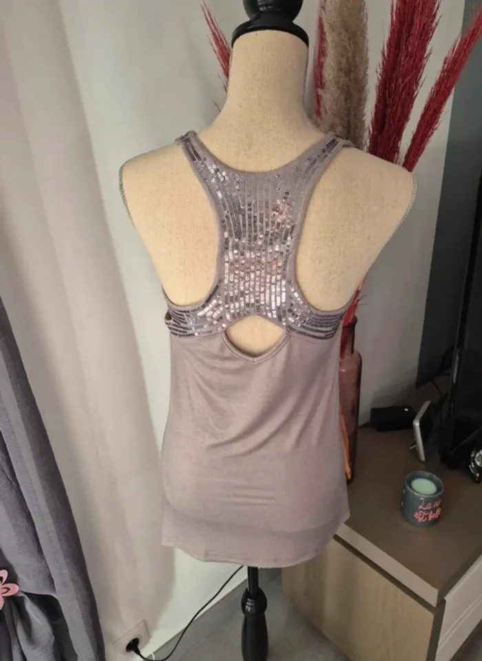 Top à sequins SOLEIL – dos nageur glamour
