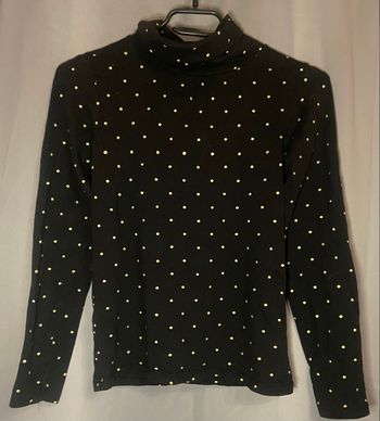 Pull col roulé »Orchestra »noir à pois blancs 