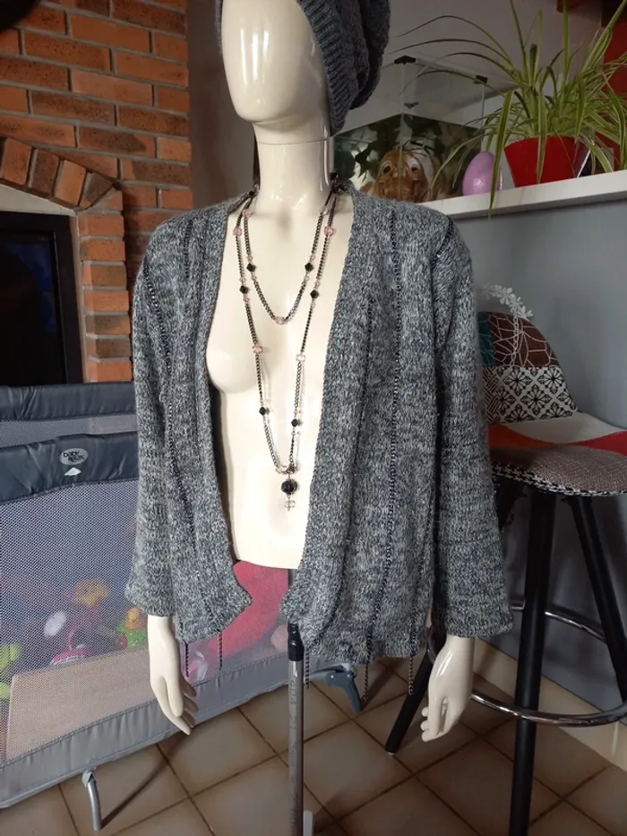 Gilet gris fantaisie T.U - photo numéro 4