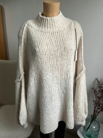 Pull écru grosses coutures