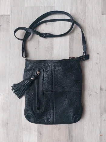Sac bandoulière cuir noir