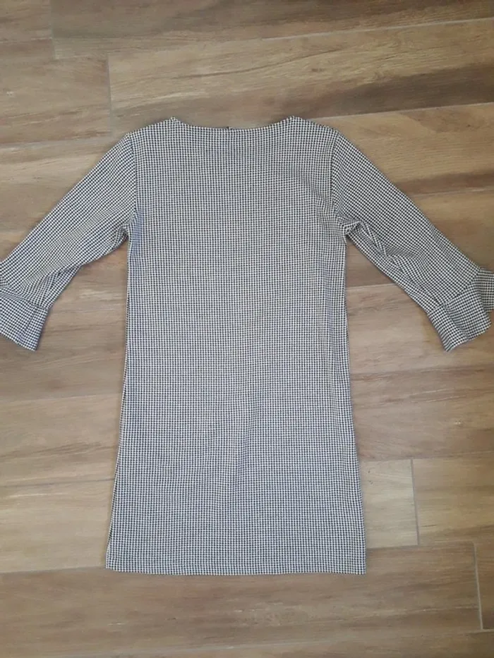 Robe pieds de poule et à manches 3/4 - photo numéro 5