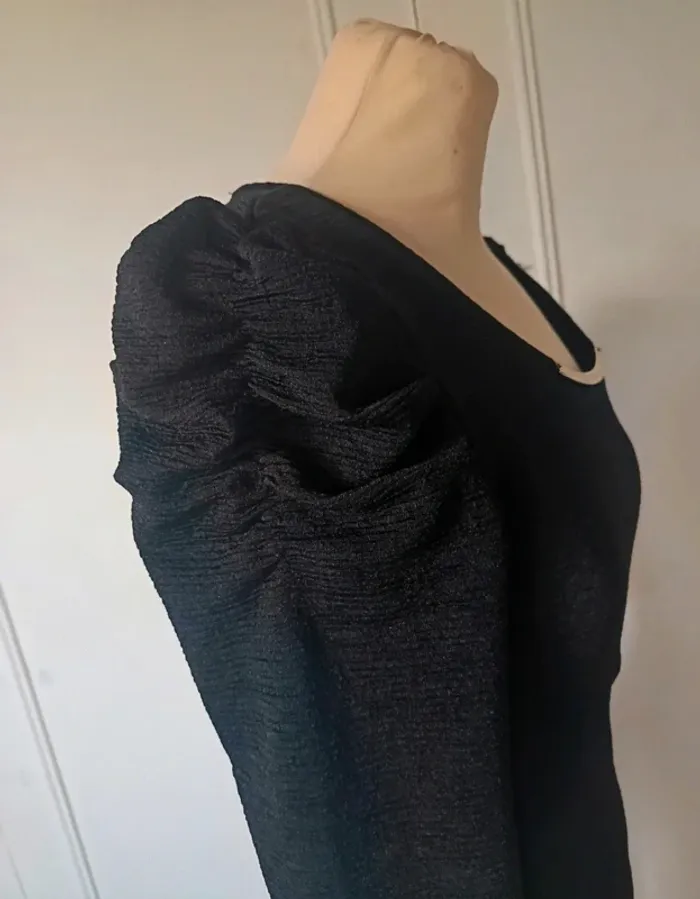 💎 petite robe noire de soirée coquette chic  femme résille à Petit pois t s 36 mim - photo numéro 4