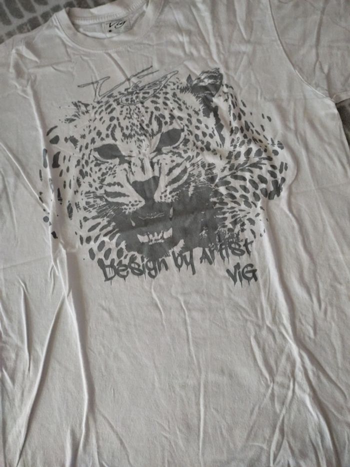 Tee-shirt blanc guépard Vig taille 38 - photo numéro 2