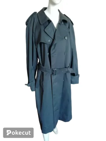 Trench imperméable vintage rétro dandy British chic homme marine navy