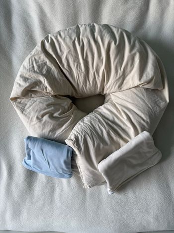 Coussin de grossesse et d’allaitement à l'épeautre bio de 170 cm avec 2 housses