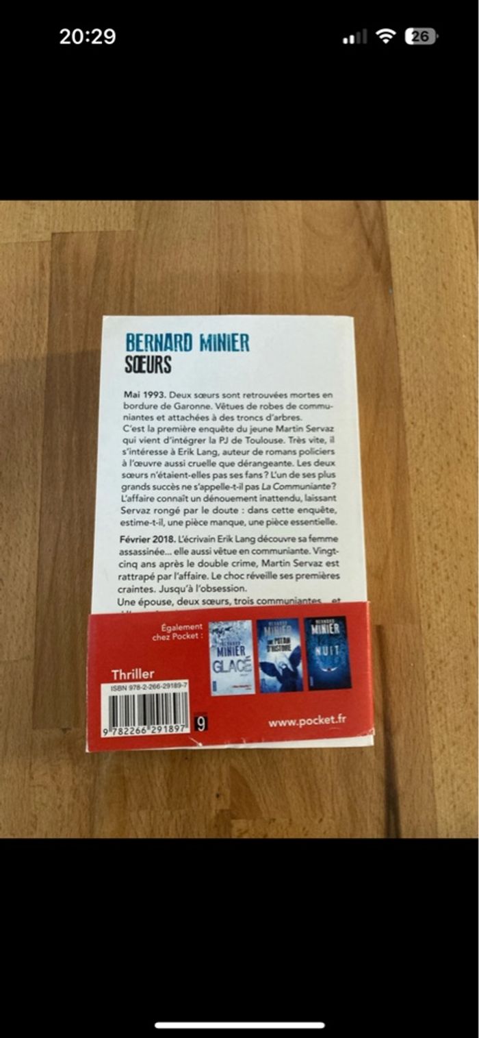 Livre Sœurs de Bernard Minier - photo numéro 2