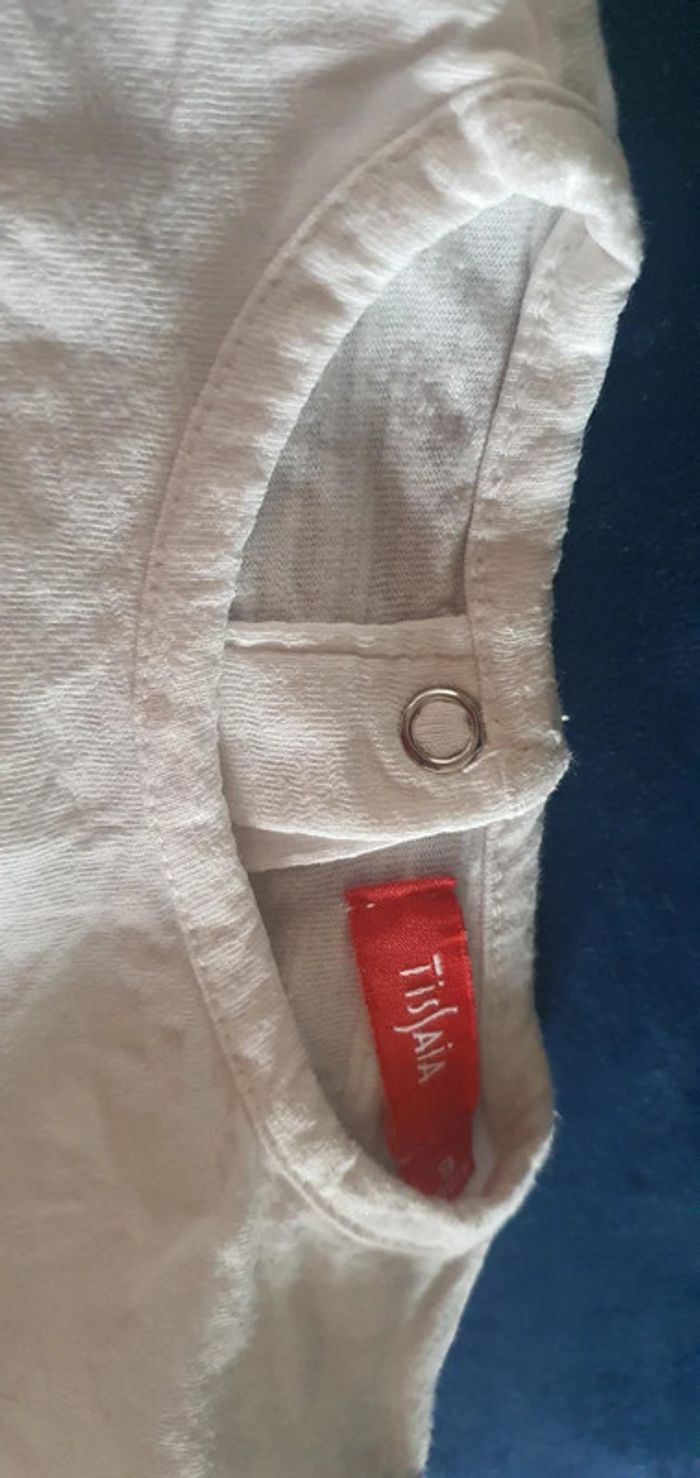 Tee shirt blanc manche longue tissaia 9mois - photo numéro 3