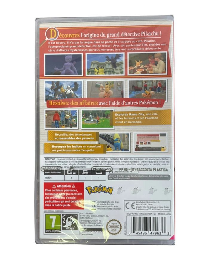 Jeu vidéo Pokémon le retour de Détective Pikachu sur console Nintendo Switch neuf - photo numéro 2