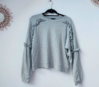 Sweat romantique mi-saison gris clair Kiabi