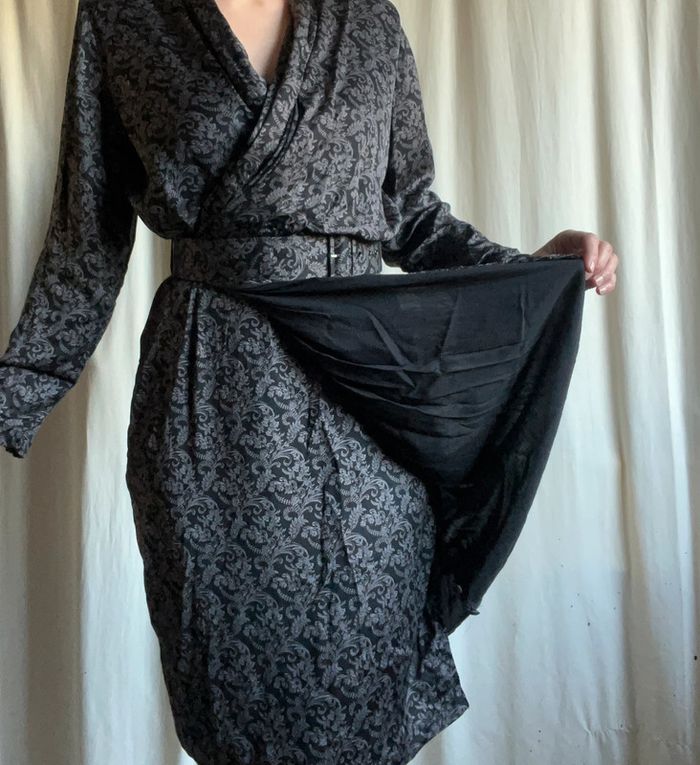Sublime robe midi Laura Ashley vintage made in UK 🇬🇧 witchy classy - Taille M - photo numéro 3