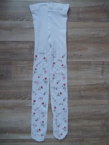 Collant fantaisie blanc fleuri Omsa 10/13 ans