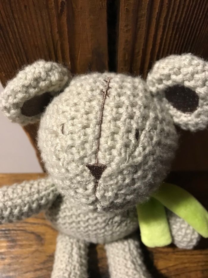 Peluche Doudou Ours tricot laine, Tout doux by Orchestra - photo numéro 2